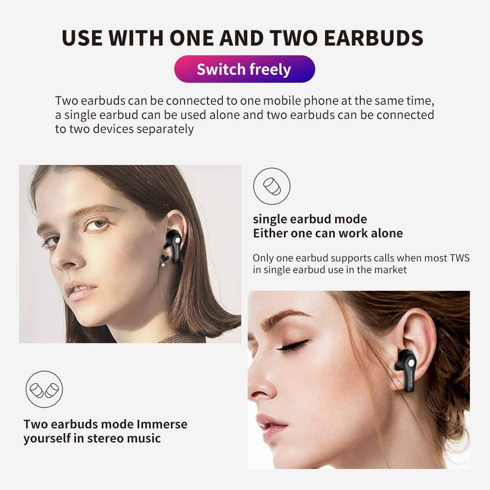 New Graffiti Wireless Earbuds Bluetooth 5.0 Earphones In-Ear Headphones - Tophatter Daily Deals